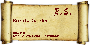 Regula Sándor névjegykártya